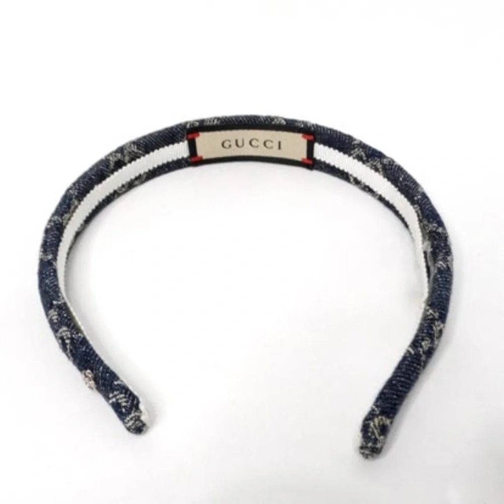 Gucci Blue Denim GG Supreme Monogram Headband